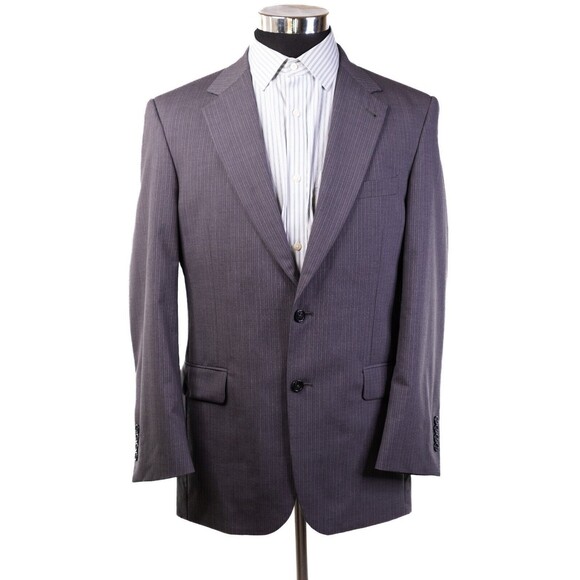 Jos. A. Bank Men 2 Button Grey Blazer 39R Wool Regular Fit Coat Jacket Striped - Picture 2 of 12